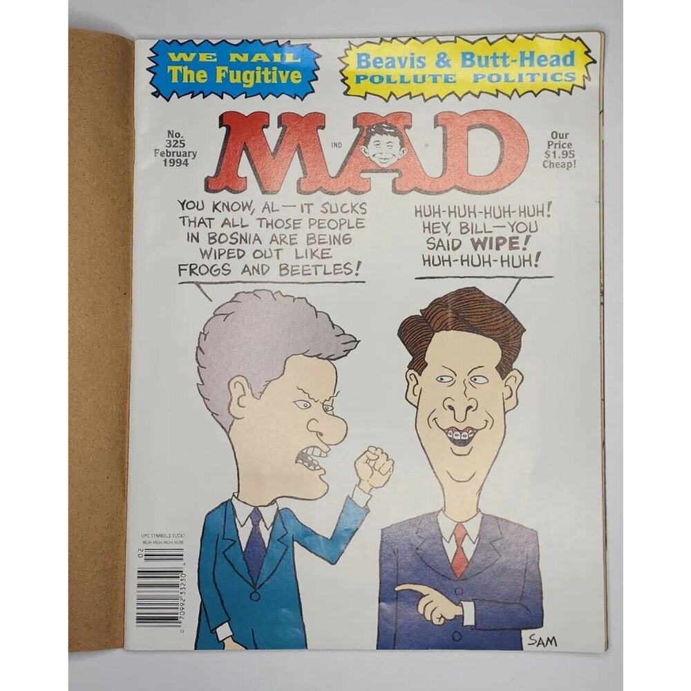 1994 MAD Magazine No.325 Feb. Beavis & Butt-Head Pollute Politics M382
